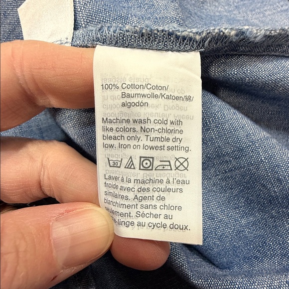 J. Crew Blue Chambray Button Front Sleeveless Mini Dress Size 6 - Picture 8 of 9